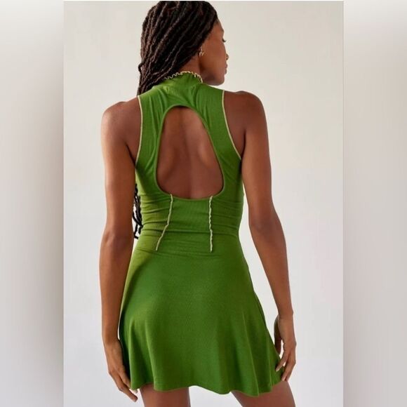 Urban Outfitters Women’s Size Small Deja Seamed Mini Dress • Raw Edge Sleeveless - Picture 14 of 15